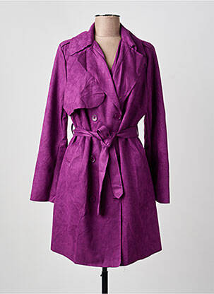 Trench croială cambrată fără glugă violet CHRISTY femeie