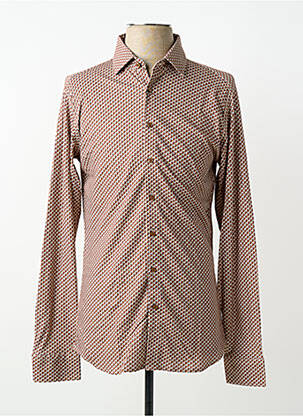 Cămașă cu mâneci lungi imprimeu fantezie maro DESOTO bărbat
