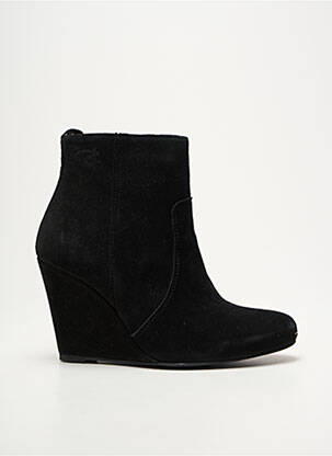 Botine/ghete nubuc toc de 7 la 9 cm negru PASTELLE femeie
