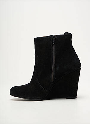 Botine/ghete nubuc toc de 7 la 9 cm negru PASTELLE femeie