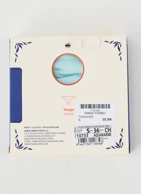 Tanga elasticitate albastru YSABEL MORA femme