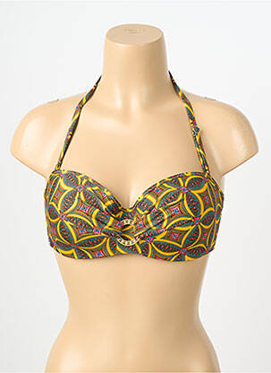 Sutien de costum de baie elasticitate top bentiță galben ANTIGEL femeie