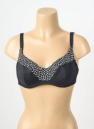 Sutien de costum de baie elasticitate sutien cupe întregi cu decolteu înalt negru ANTIGEL femeie