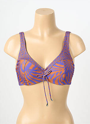 Sutien de costum de baie elasticitate sutien cupe întregi cu decolteu înalt violet LIDEA femeie