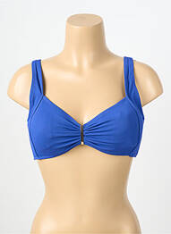 Sutien de costum de baie elasticitate sutien cupe întregi cu decolteu înalt albastru YSABEL MORA femme