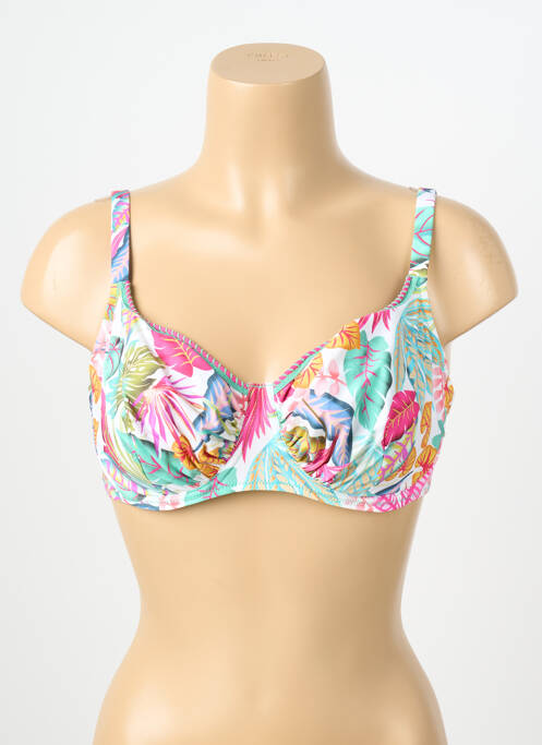 Sutien de costum de baie elasticitate sutien cupe întregi cu decolteu înalt alb ANTIGEL femme