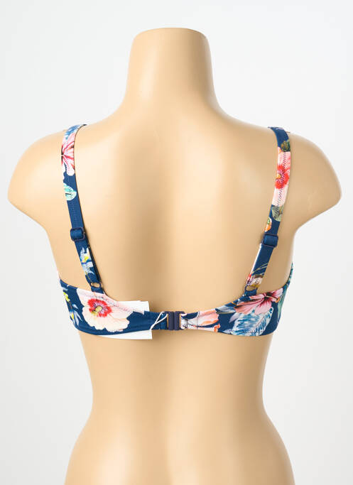 Sutien de costum de baie elasticitate sutien cupe întregi cu decolteu înalt albastru LIDEA femme