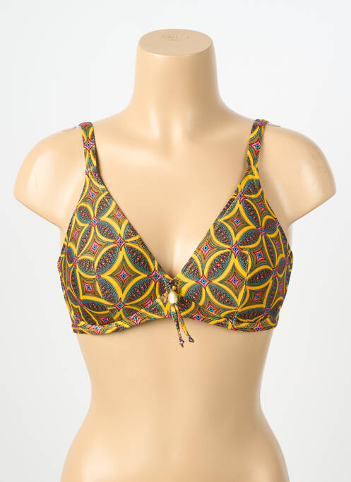 Sutien de costum de baie elasticitate sutien cupe întregi cu decolteu înalt galben ANTIGEL femme