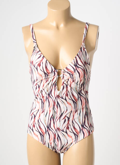 Costum de baie dintr-o singură piesă efect material satinat sutien cu susținere înaltă și burete detașabil bej YSABEL MORA femme