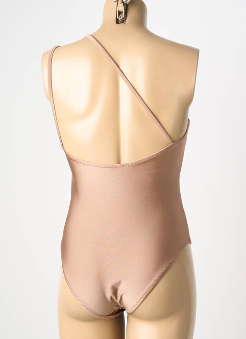 Costum de baie dintr-o singură piesă efect material satinat sutien cu susținere înaltă și burete detașabil maro YSABEL MORA femme