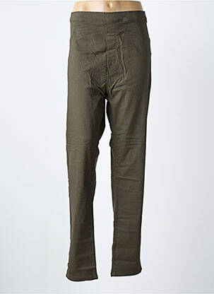 Pantalon slim talie elastică mărime normală verde NANA BELLE femeie