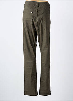Pantalon slim talie elastică mărime normală verde NANA BELLE femeie