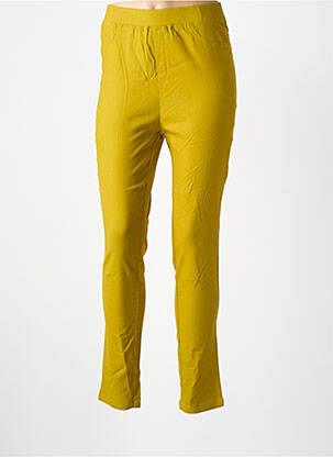 Jegging țesătură poplin mărime normală galben PIMENT ROUGE femeie