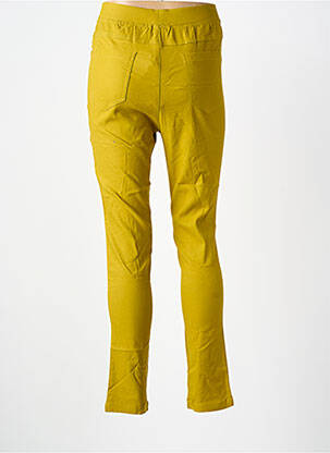 Jegging țesătură poplin mărime normală galben PIMENT ROUGE femeie