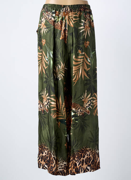 Pantalon larg croială fluidă mărime normală verde C'MELODIE femme