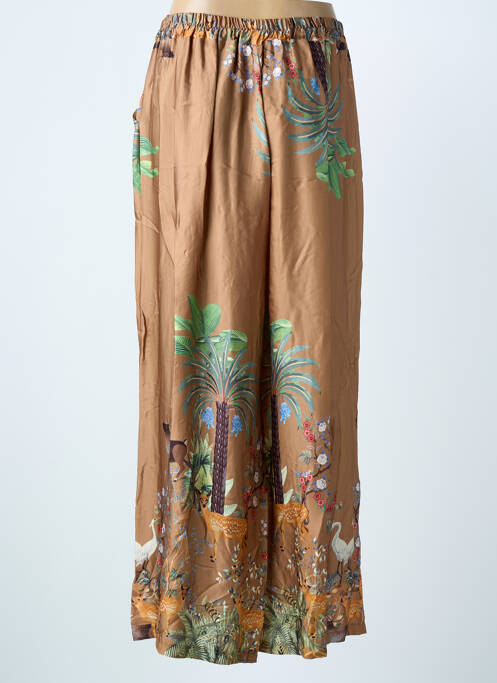Pantalon larg croială fluidă mărime normală maro C'MELODIE femme