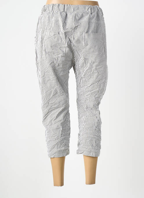 Pantalon trei sferturi talie elastică mărime normală gri MINA ROSA femme