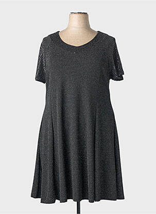 Rochie midi mâneci scurte mâneci scurte negru VETISTYLE femeie