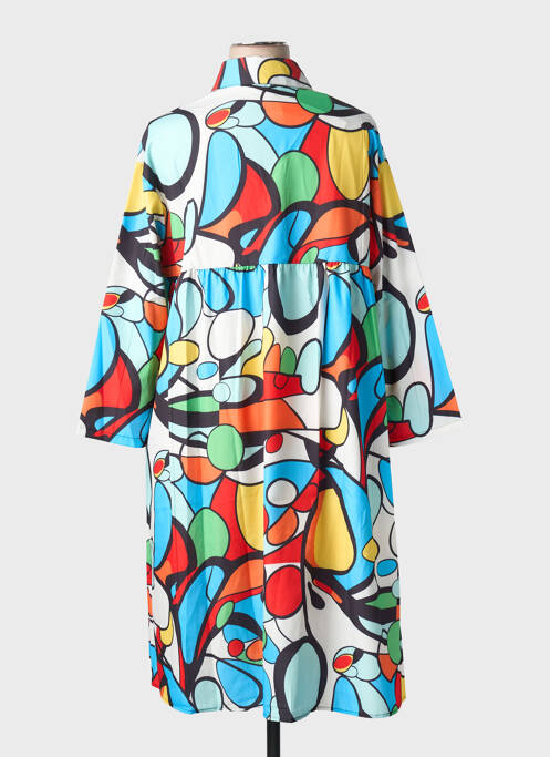 Rochie midi imprimeu fantezie mâneci lungi albastru NESLAY femme