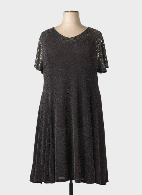 Rochie midi mâneci scurte mâneci scurte auriu VETISTYLE femme