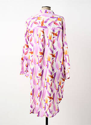 Rochie midi imprimeu fantezie mâneci lungi violet CHRISTY femeie
