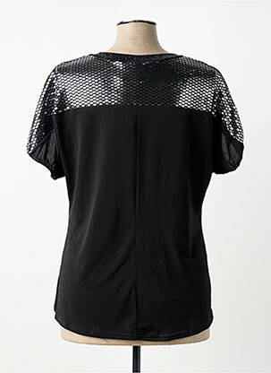 Top elasticitate mâneci scurte negru VETISTYLE femeie