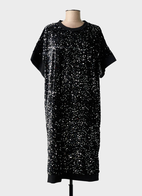 Rochie midi mâneci scurte mâneci scurte negru NEW COLLECTION femme