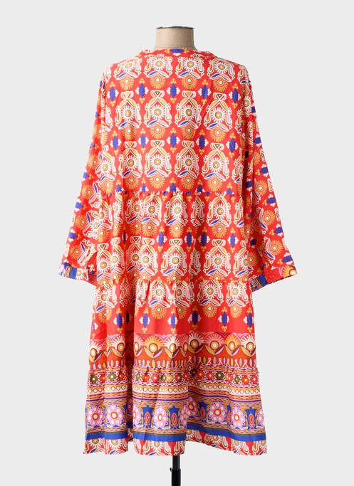 Rochie midi imprimeu fantezie mâneci lungi roșu WORLD FASHION femme