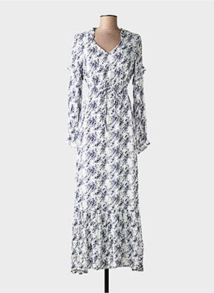 Rochie lungă mâneci lungi mâneci lungi alb C'EST BEAU LA VIE femeie