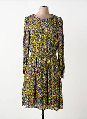 Rochie midi imprimeu floral mâneci lungi verde C'EST BEAU LA VIE femeie