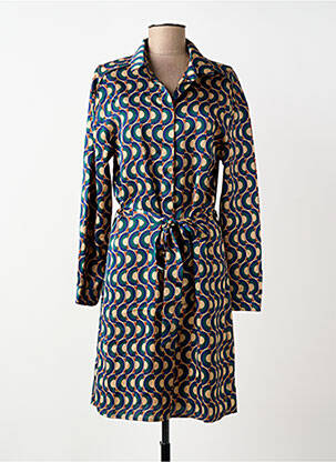 Rochie midi imprimeu fantezie mâneci lungi verde FREEMAN T.PORTER femeie