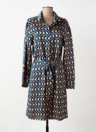 Rochie midi imprimeu fantezie mâneci lungi verde FREEMAN T.PORTER femeie