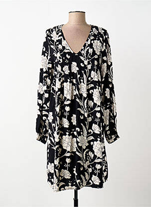 Rochie midi croială fluidă mâneci lungi negru ICHI femeie