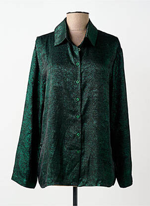 Cămașă croială dreaptă mâneci lungi verde ANGE femeie
