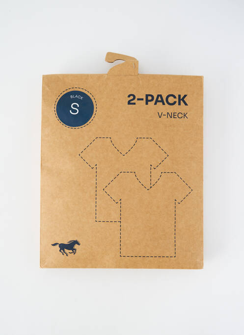 Tricou broderie mâneci scurte negru V NECK homme