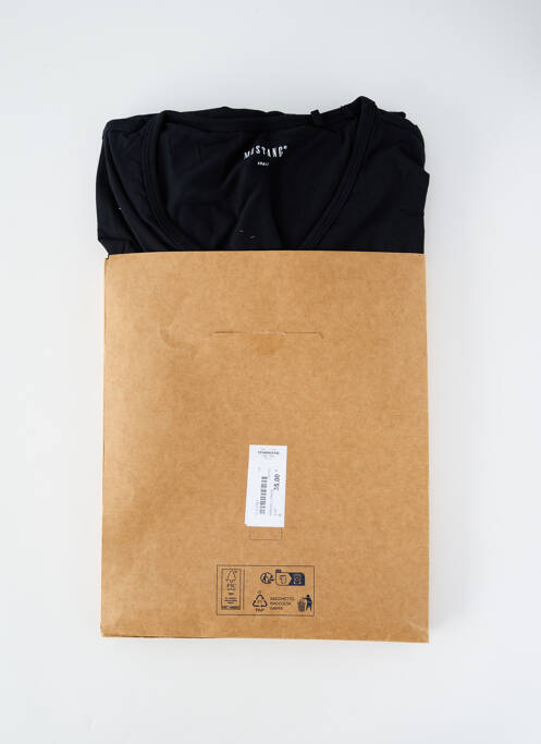 Tricou broderie mâneci scurte negru V NECK homme