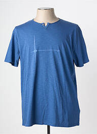 Tricou croială cambrată mâneci scurte albastru POU NOU homme