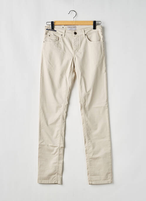 Pantalon slim țesătură poplin mărime normală bej TELERIA ZED homme