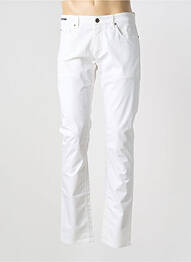 Pantalon slim țesătură poplin mărime normală alb TELERIA ZED bărbat