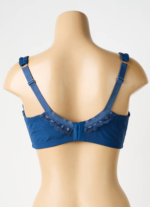 Sutien efect material satinat sutien cupe întregi cu decolteu înalt albastru CHARLOTT' femme