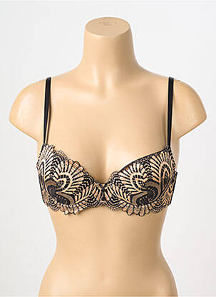 Sutien efect material satinat top sutien push-up negru CHARLOTT' femeie