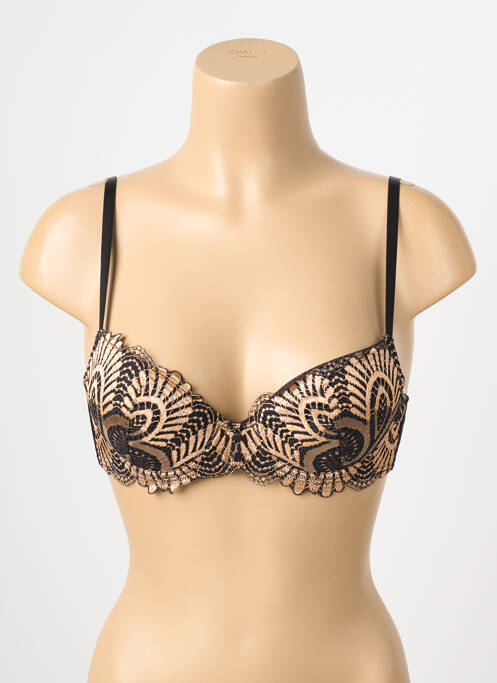 Sutien efect material satinat top sutien push-up negru CHARLOTT' femme