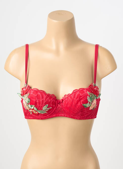 Sutien efect material satinat top sutien modelat roșu CHARLOTT' femme