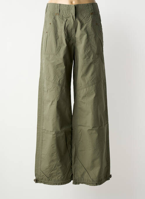 Pantalon larg țesătură poplin mărime normală verde PHILDAR femme