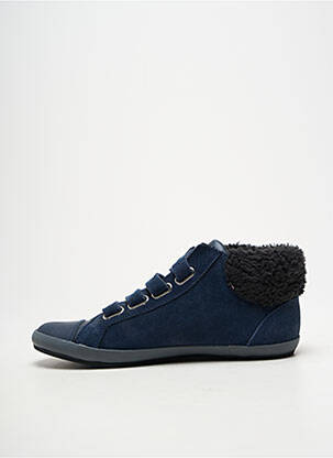 Adidași nubuc toc plat până la 3 cm albastru ARMANI femeie