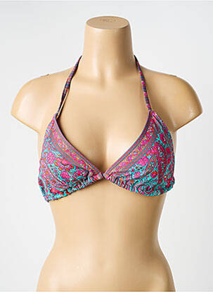 Sutien de costum de baie elasticitate top triunghiuri violet LAGON BLEU femeie