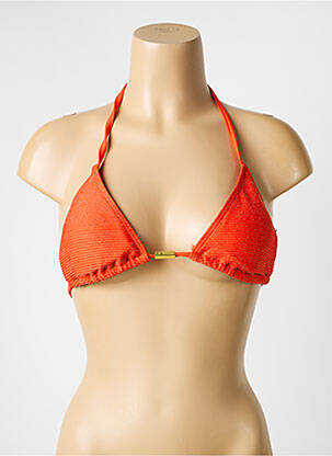 Sutien de costum de baie elasticitate top triunghiuri portocaliu LAGON BLEU femeie