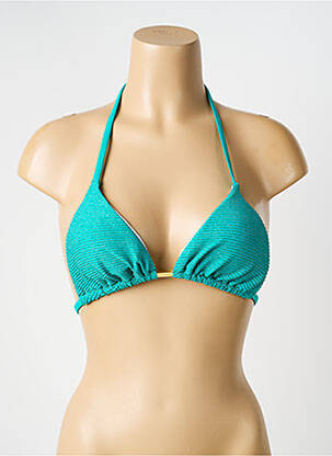 Sutien de costum de baie elasticitate top triunghiuri verde LAGON BLEU femeie