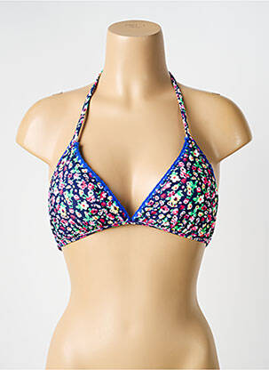 Sutien de costum de baie elasticitate top triunghiuri albastru INOO femeie