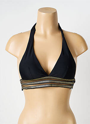 Sutien de costum de baie elasticitate top sutien modelat negru POWER FLOWER femeie